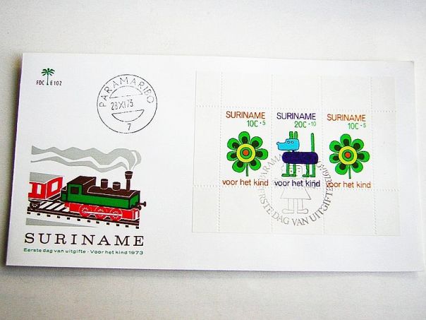 1973 Kinderzegels Blok Suriname - (5763)